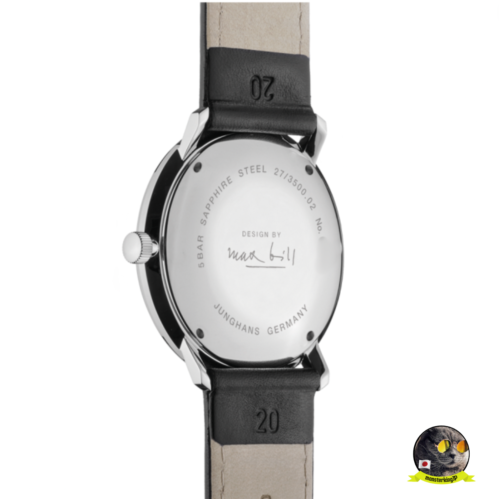 Pre-owned Junghans Max Bill Automatic 027/3500.02 Black Leather 38mm 27/3500.02 Watch