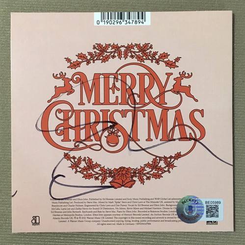 エド・シーラン サイン入り メリークリスマス CD エルトン・ジョン エド・シーラン サイン入り メリークリスマス CD エルトン・ジョン