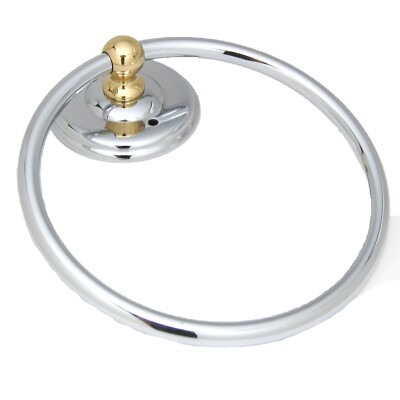AMEROCK  Hanging Towel Bathroom Ring 6'' Polished Brass & Chrome Solid Brass 