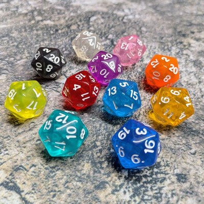 W20 Würfel transparent D20 Dice RPG Dnd D&D Magic Livecounter