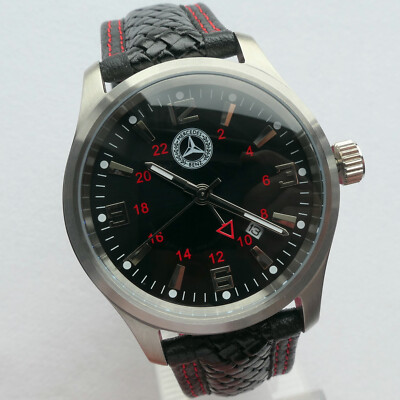 Mercedes Benz Classic Pilot Aviator Dual Time Zone GMT Sport Car Accessory Watch