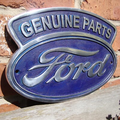 FORD GENUINE PARTS CAST SIGN ALUMINIUM ADVERT ADVERTISING ESCORT MUSTANG VAC060