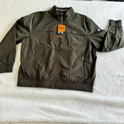 Tommy Hilfiger Men's Performance Faux Memory Bomber Jacket, Green, Size XXL