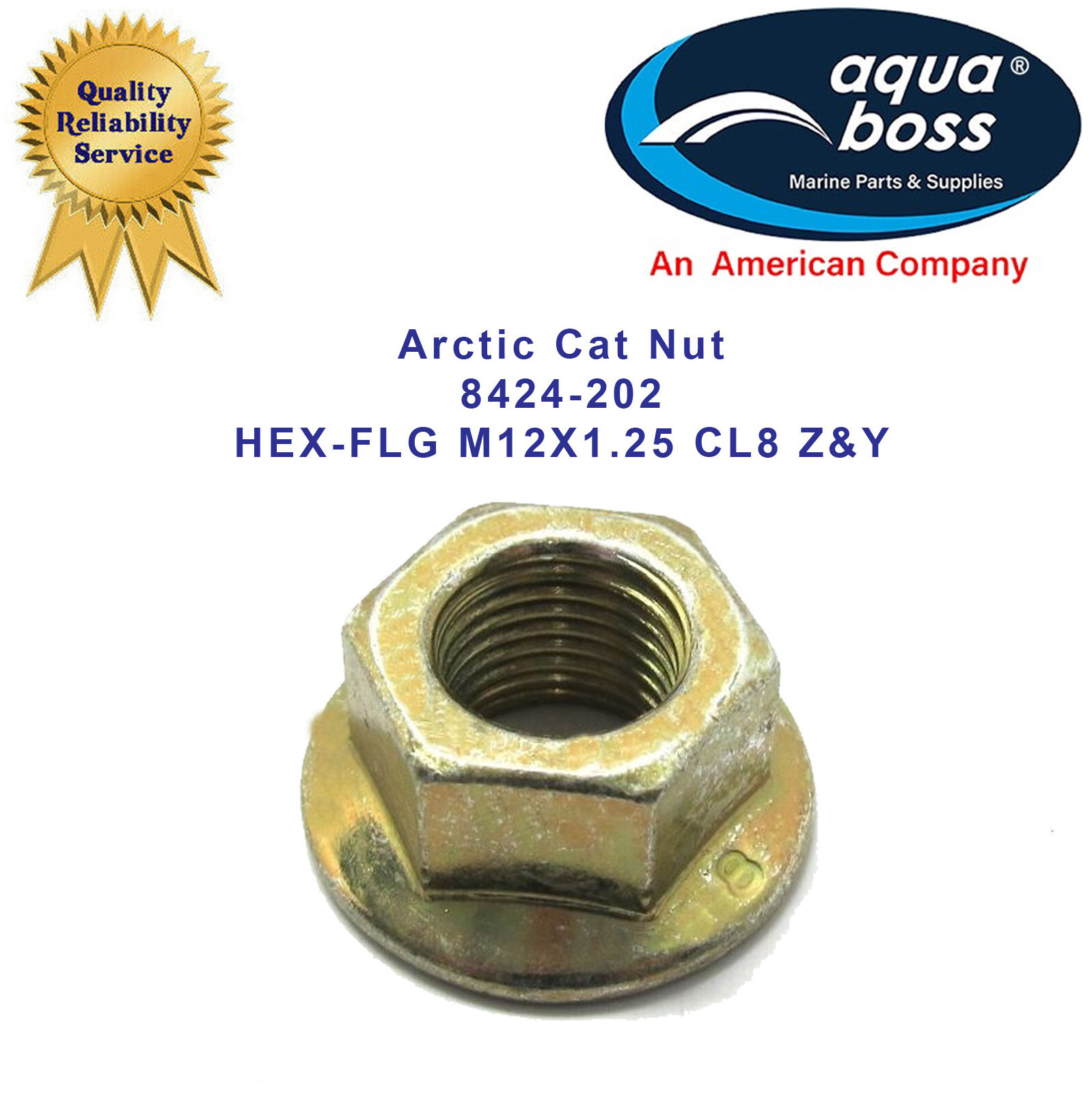 Nut 8424-202 HEX-FLG M12X1.25 CL8 Z&Y Arctic Cat | eBay