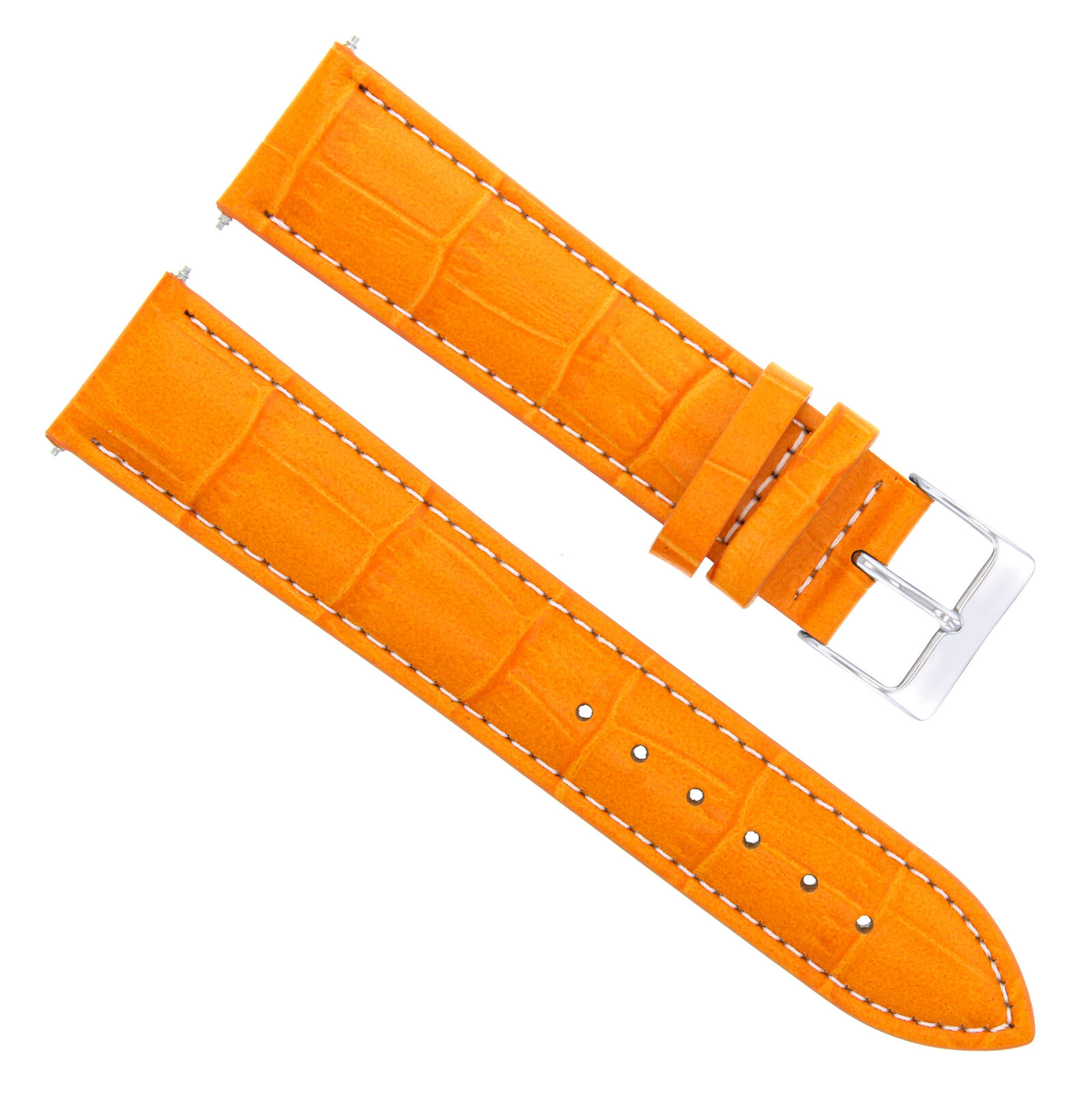 19MM NEW LEATHER BAND STRAP FOR MENS TUDOR PRINCE WATCH ORANGE WHITE STITCH