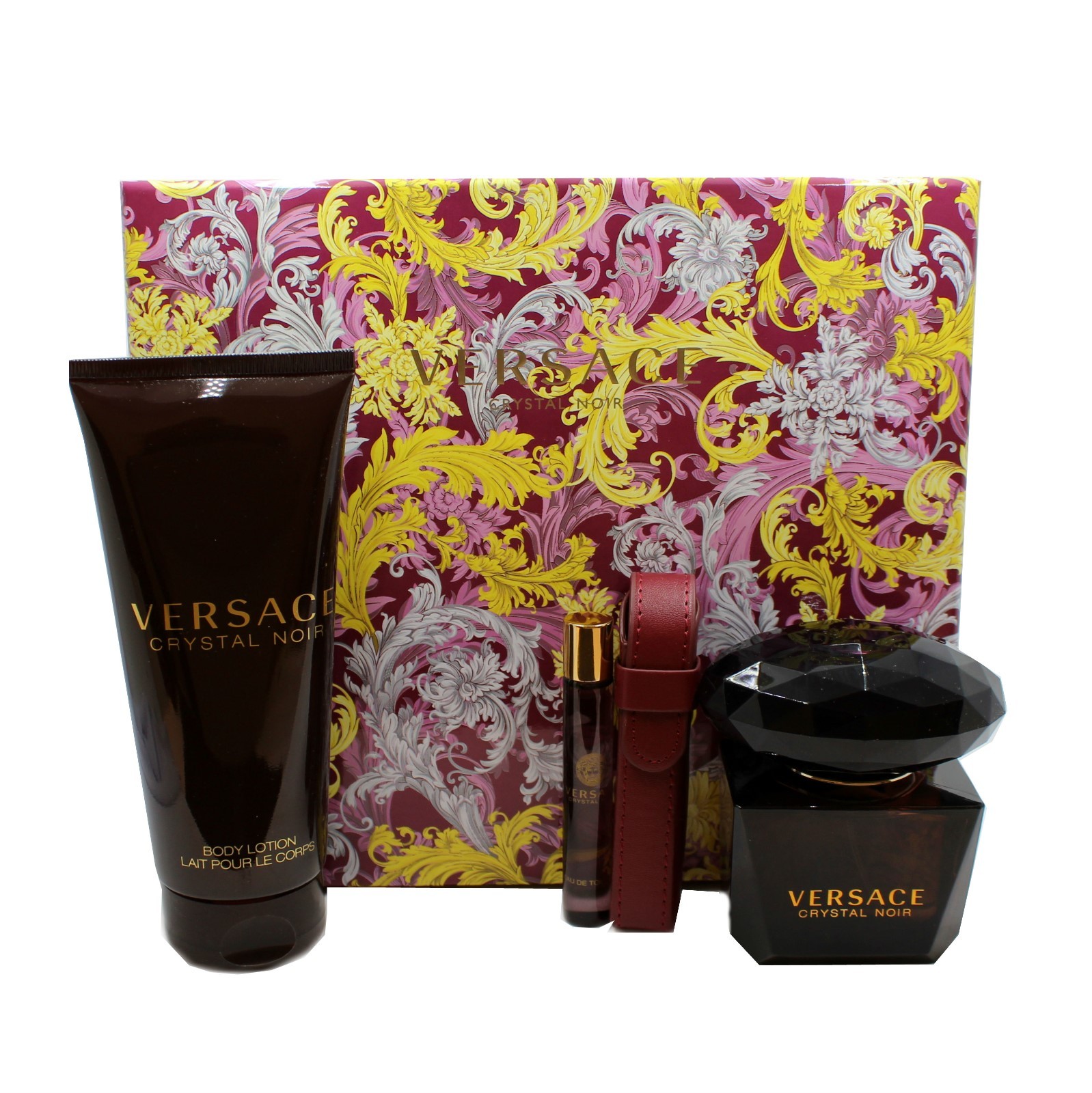 VERSACE CRYSTAL NOIR 4PC GIFT SET WITH EAU DE TOILETTE SPRAY