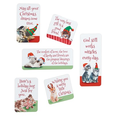 Christmas Quotes Cat Magnets - Set of 6