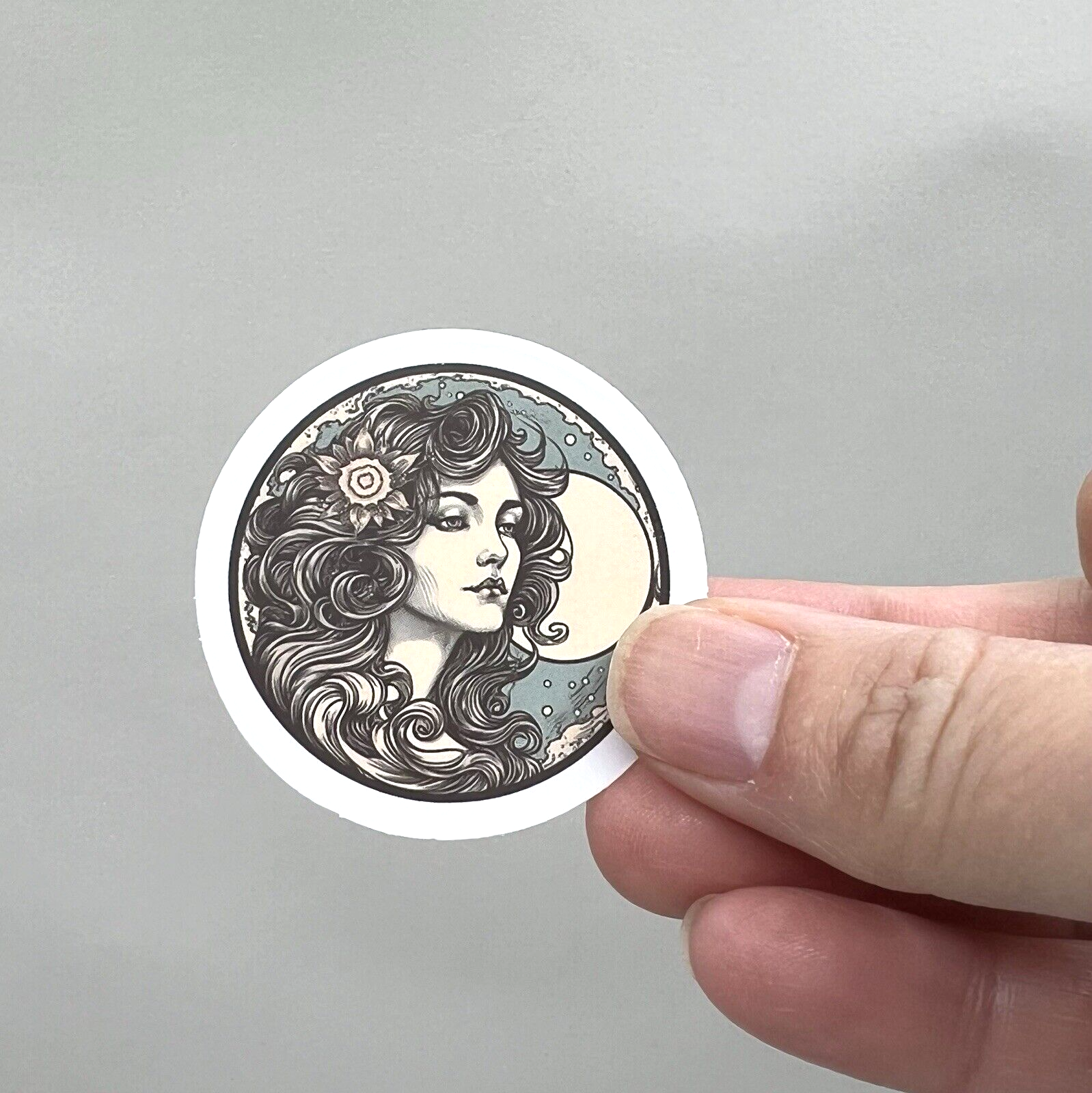 Celestial Moon Goddess Stickers Collage Junk Journal Scrapbooking Cardmaking