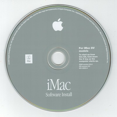 APPLE MAC OS 9.0.4 FULL INSTALL MEDIA DISCS FOR iMAC DV MODELS (600-7829-A)