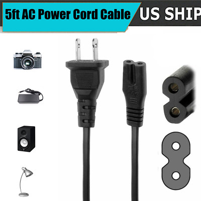 AC Power Cord Cable for PS4 & PS3 PS2 Slim Super Slim XBOX PC 2 Prong LAPTOP PSV