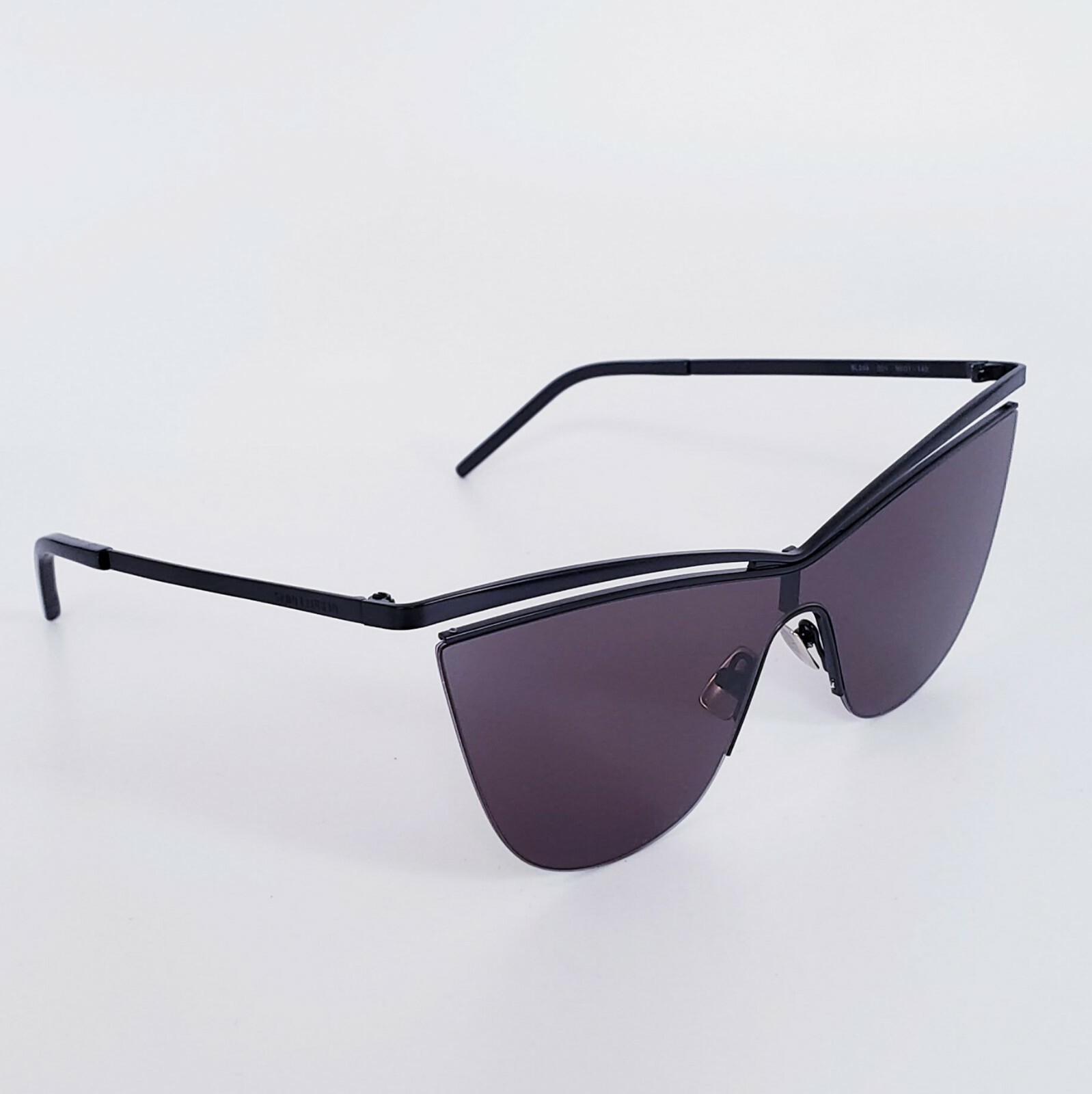 Pre-owned Saint Laurent Ysl Sl249 Core Metal Cat Eye Black Sunglasses 99mm