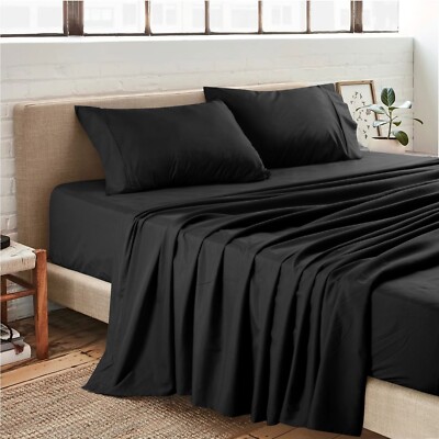 1800 Series 4 Piece Bed Sheet Set Hotel Luxury Ultra Soft Deep Pocket Sheets Set