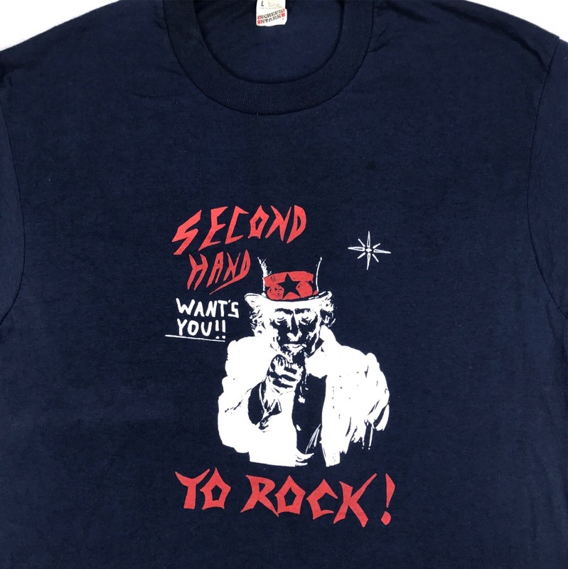 洋書 VINTAGE ROCK T-SHIRTS vintage 80s SECOND HAND WANTS YOU TO ROCK T-Shirt M single stitch