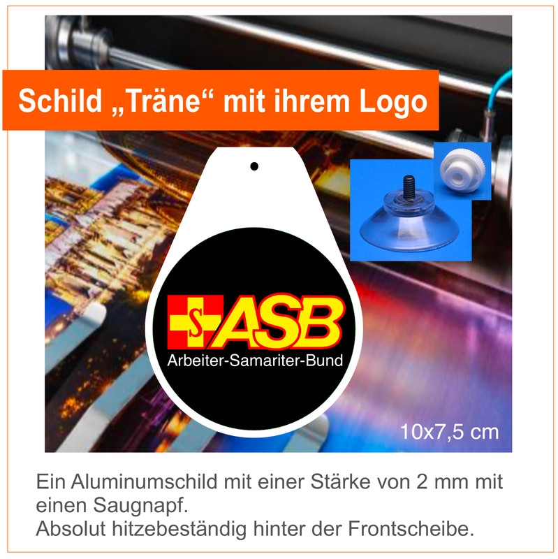 Asb - Arbeiter Samariter Bund, Schild âTrÃ¤Neâ Mit Ihrem Logo