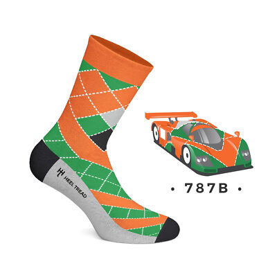 Heel Tread Automotive Icons Socks, One Pair - Mazda 787B (Size L - UK 8-12)