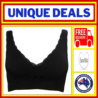 SaraMia Bra (Black) 2XL Size◉Comfort ◉Wire Free◉Lingerie◉Shaping◉AS SEEN ON  TV