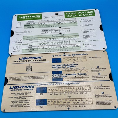 Lot Of 2 Vtg Lightnin Mixers And Aerators Industrial Slide Calculators
