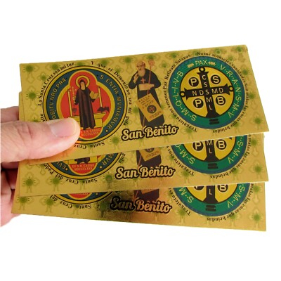 3 pcs San Benito Billetes Dorados / St Benedict Gold Foil Protection Bills 3 pc