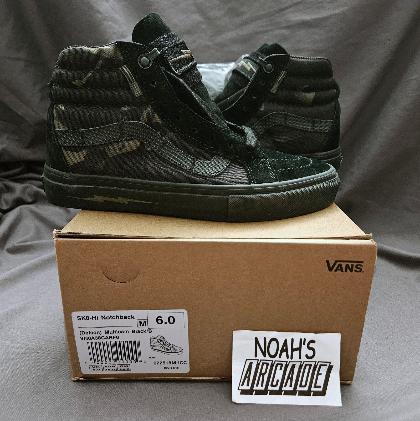 Vans x Defcon 'Multicam Black' SK8-Hi Notchback Pro Sneakers Size