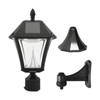 Gama Sonic GS-105FPW-BW Baytown II, Outdoor Solar Light and 3'' Pole Pier & Wa...