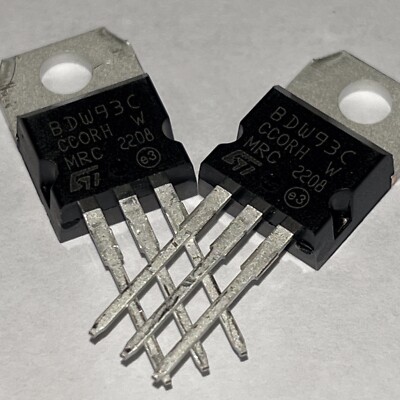 2X Transistor BDW93C: NPN bipolar Darlington 100V 12A 80W TO220AB