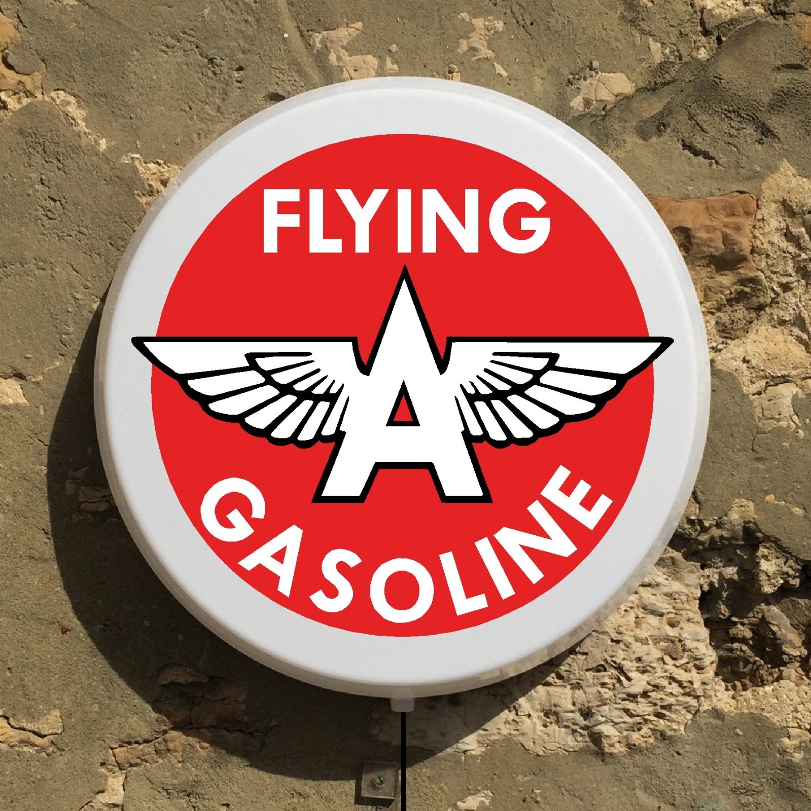 Flying A Gasoline Logo Badge Led Illuminated Sign Wall Mounted