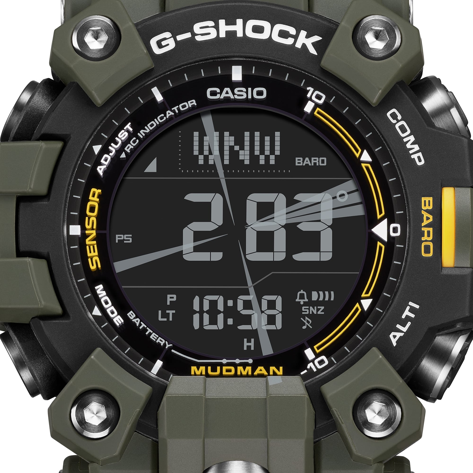 Pre-owned Casio G-shock Master Of Gw-9500-3jf Mudman Triple Sensor Radio Solar Watch