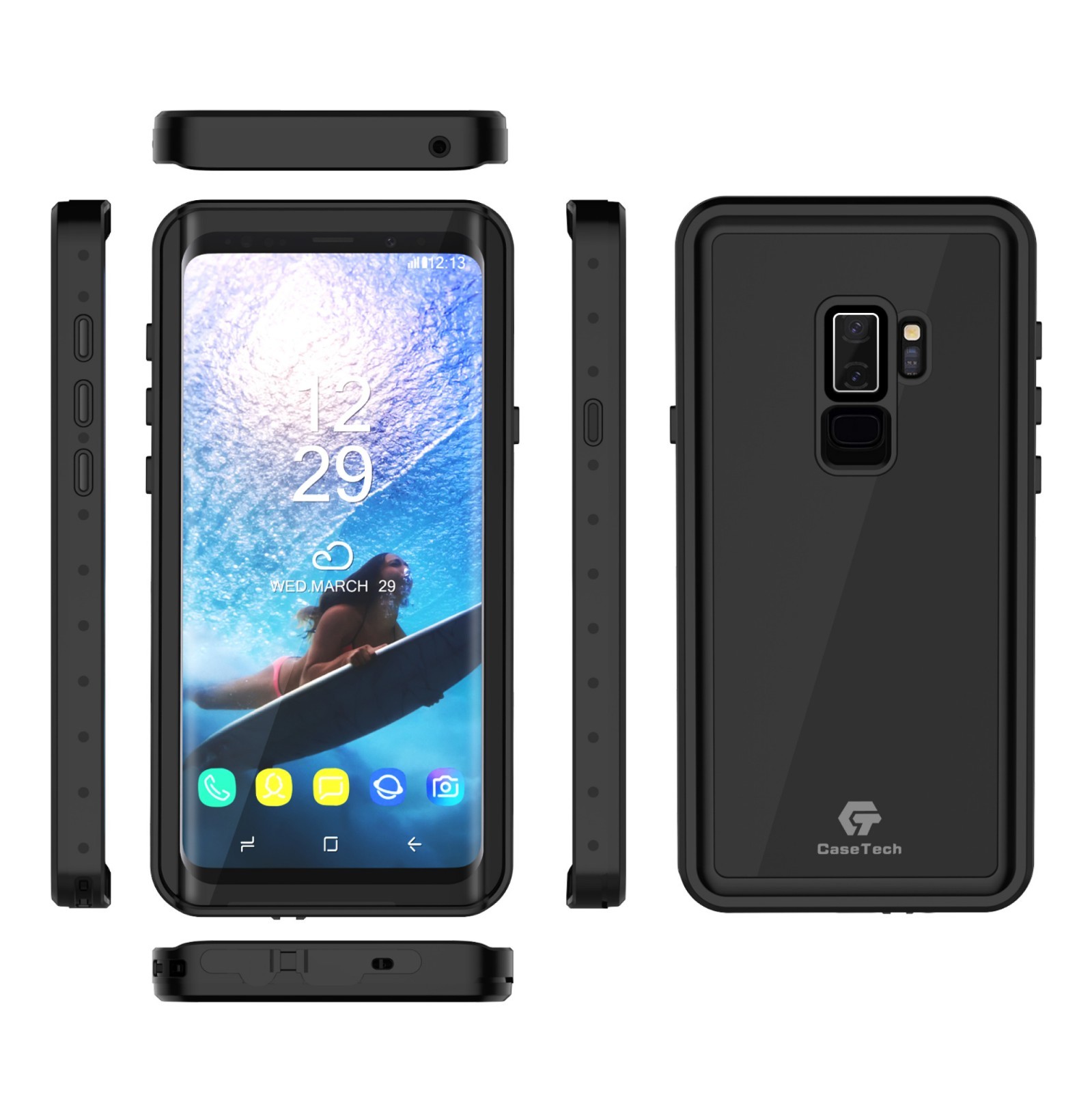 For Galaxy S9 Plus Waterproof Case Tech™ FRE Series Tough Shockproof Full Body