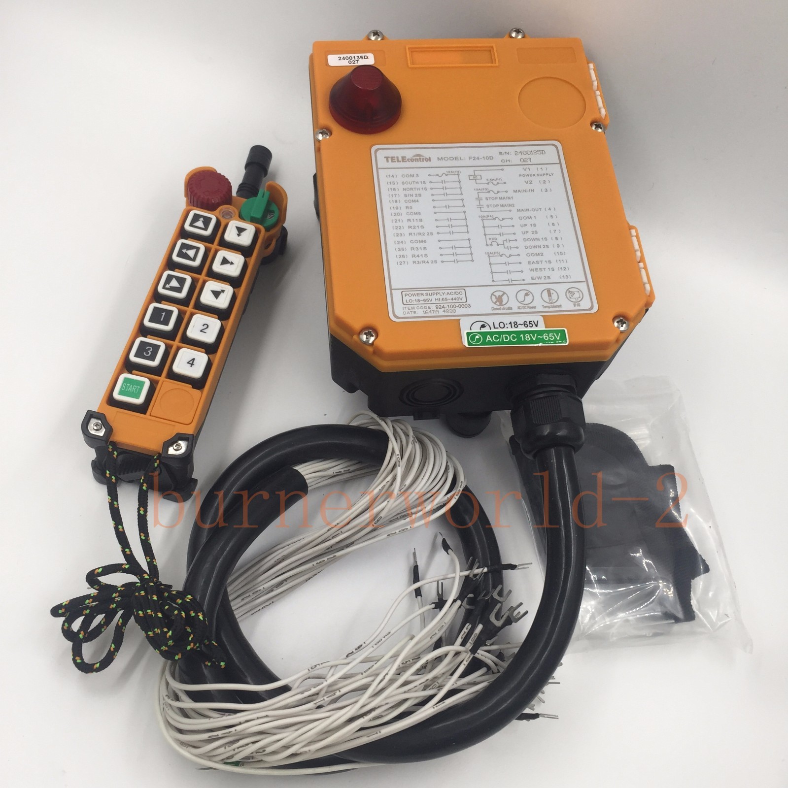 F2410D 10 channels 2 speed Overhead Crane Radio Remote Control