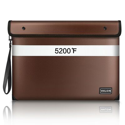 Fireproof Document Bag with Water Resistant Zipper(11''x7.7'')5200°F Heat