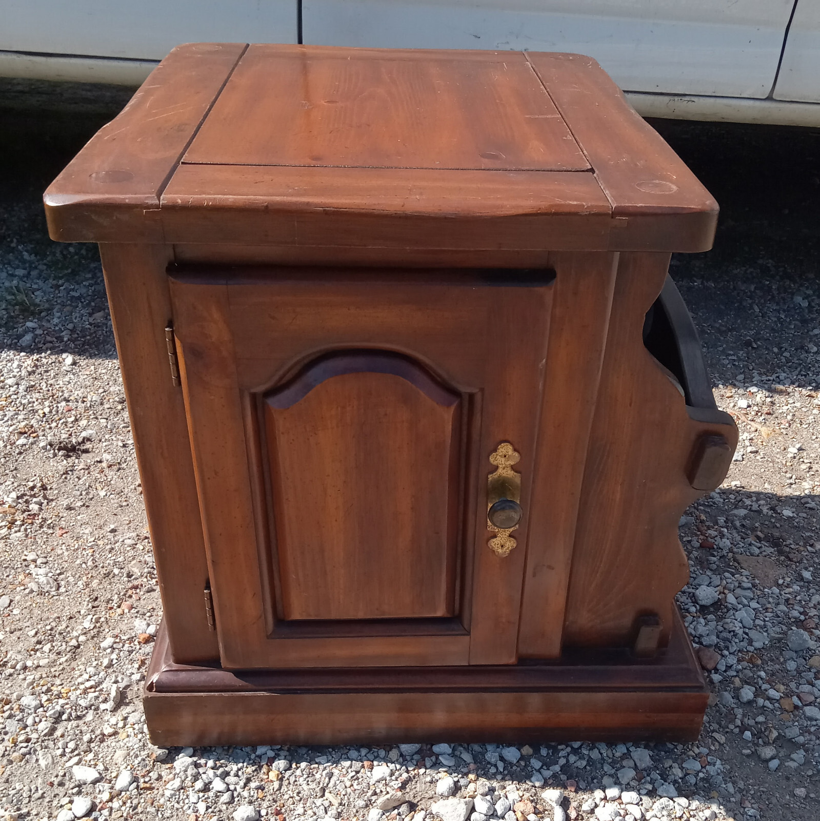 Mid Century Pine Old Tavern Style Double Door End Table Mid Century Pine Old Tavern Style Double Door End Table