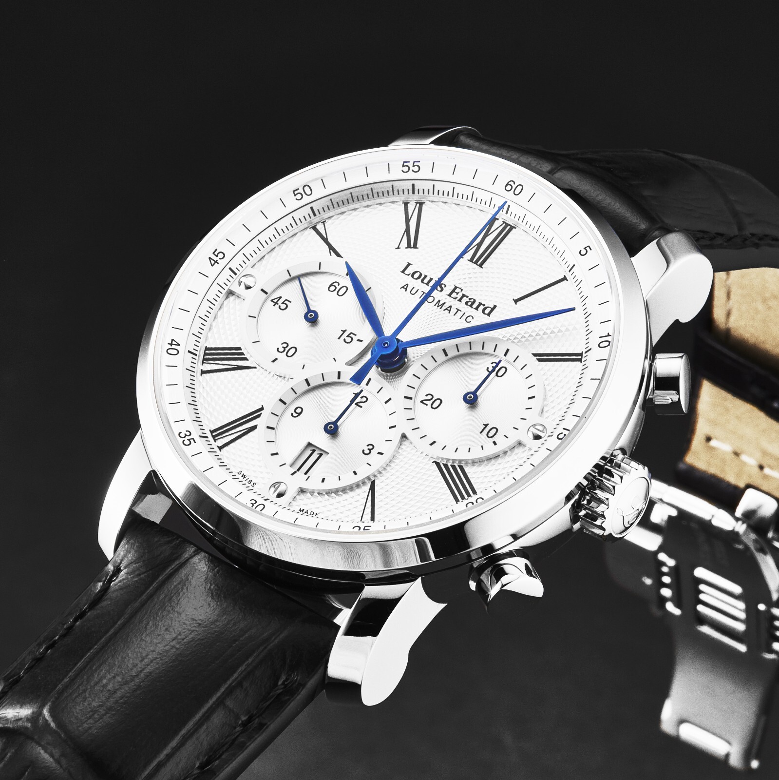 Pre-owned Louis Erard Men's 'excellence' Chronograph Silver Dial Automatic 71231aa31.bdc51