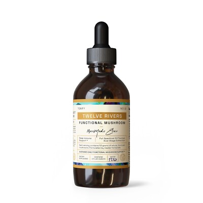 Twelve Rivers Functional Mushroom MycoMedic Elixir Tincture   4 Ounce Bottle