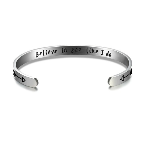 Men Women Stainless Steel Bracelet Cuff Bangle Friendship Inspirational Jewelry
