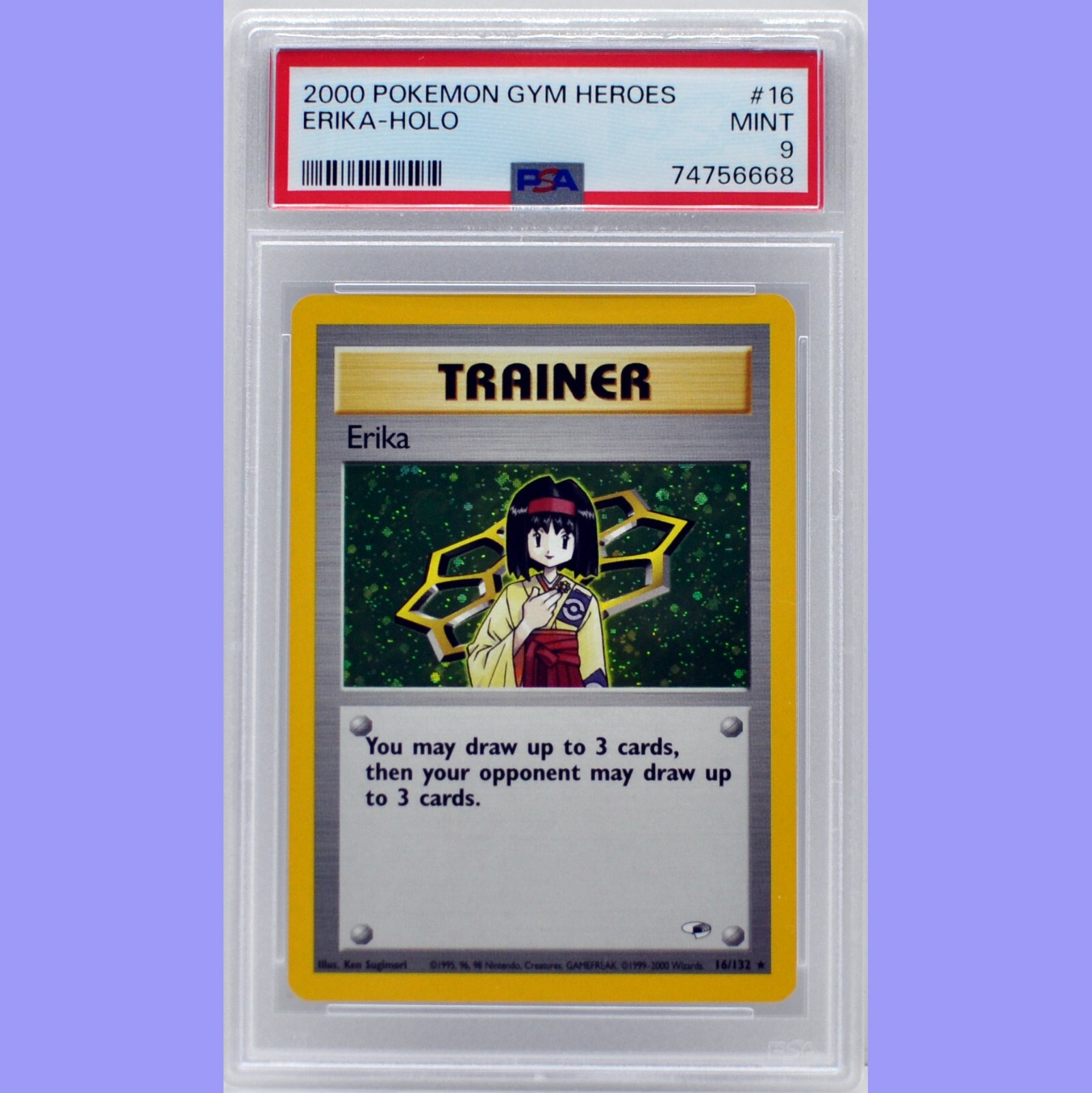 Pokemon Erika Holo 16/132 Gym Heroes PSA 9 Mint | eBay