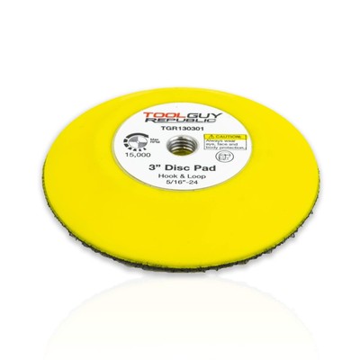 3'' Hook and Loop Sanding Backup Pad 5/16-24 Female Thread TGR130301 (1 Pack) 1