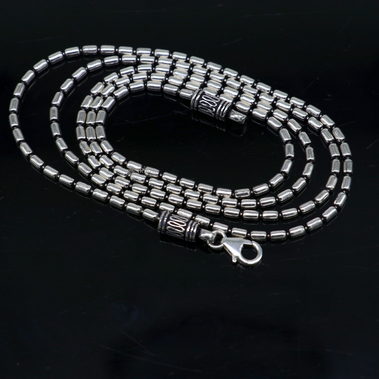 925 sterling silver handmade stylish silver beaded chain