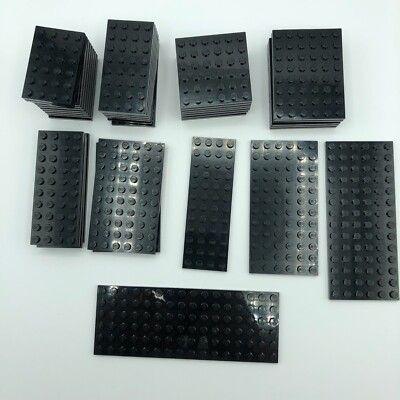 LEGO bulk lot 40 BLACK PLATES 4x6 4x8 4x10 4x12 6x6 6x8 6x10 6x12 6x14 6x16