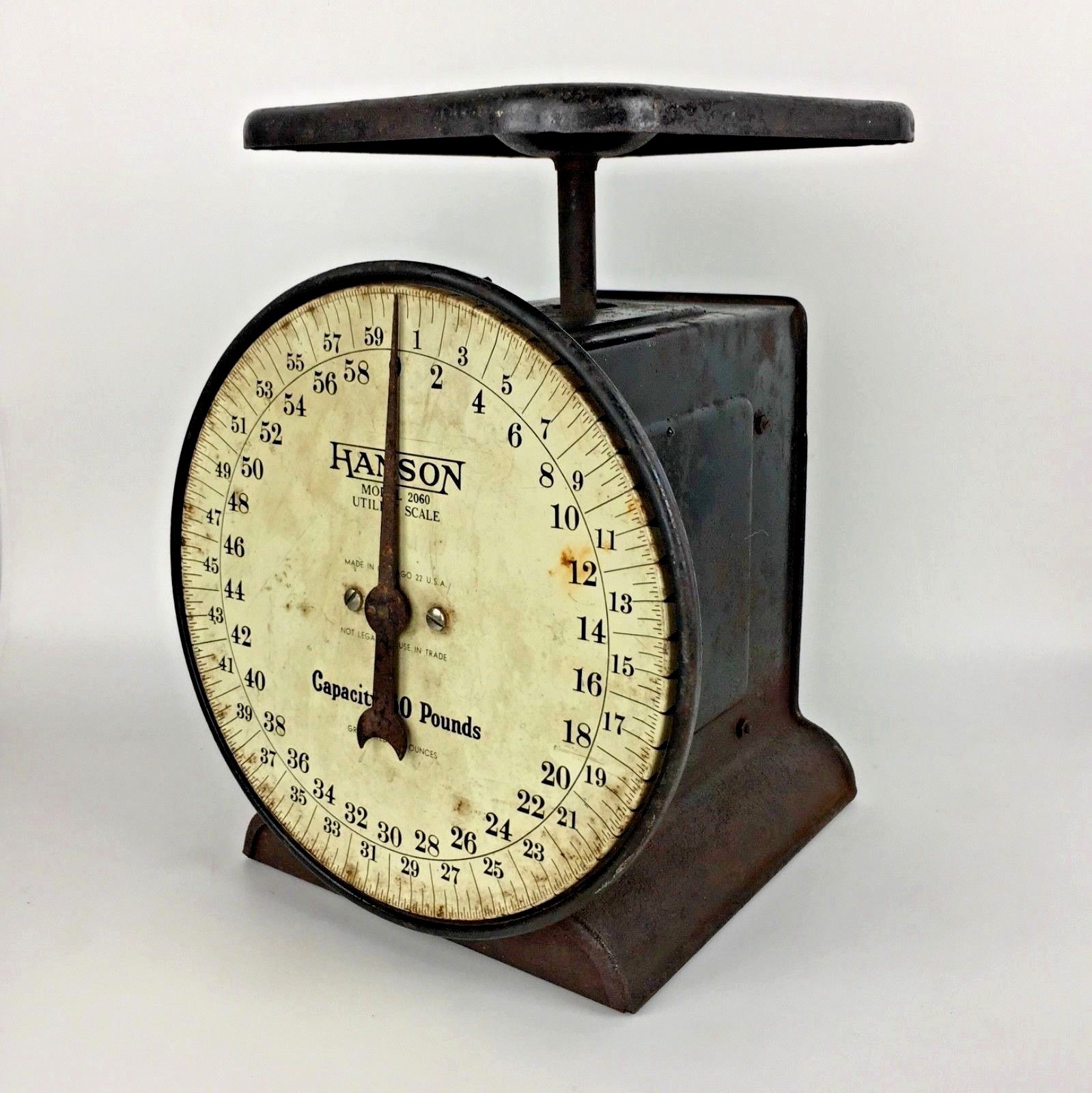 Hanson Scale Metal Model 2060 Utility 60lbs Chicago Decor Vintage Antique Gift
