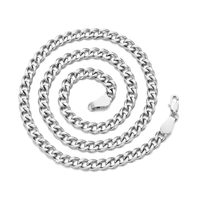 Men s 6mm Stainless Steel 20 Inch Curb Chain Necklace eBay