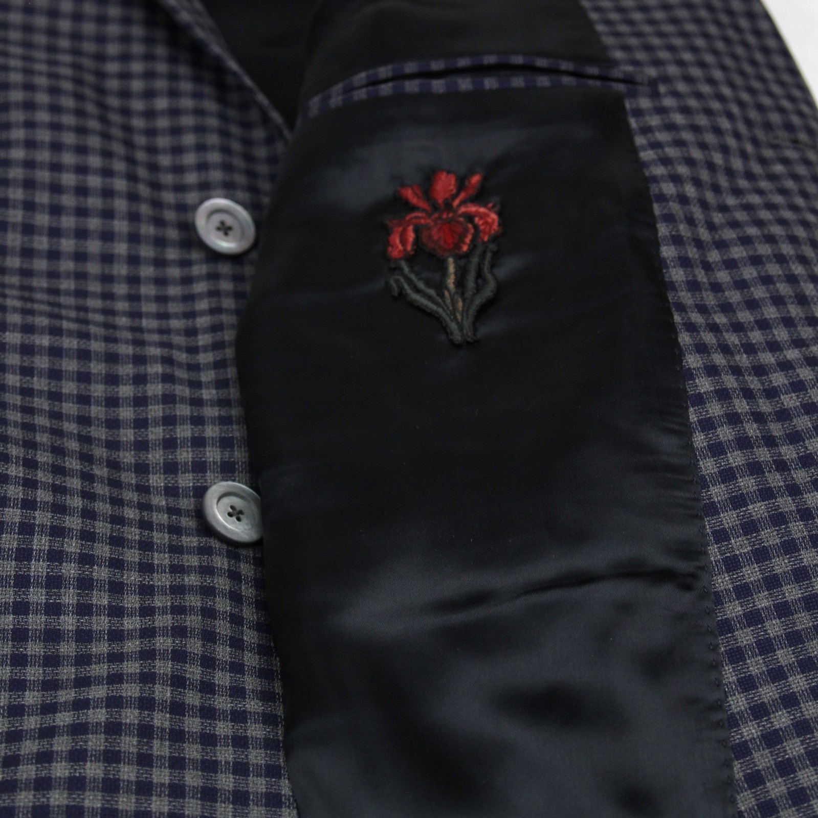 Pre-owned Gucci $1650  Men's Midnight Blue/grey Wool Formal Jacket 2 Button 406675 4038