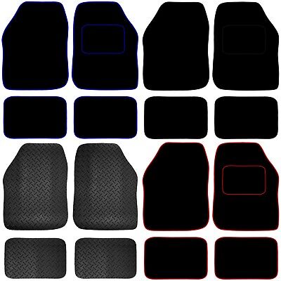 Universal Car or Van Floor Mats 4PC Set Non Slip Carpet or Rubber Red,Blue,Black