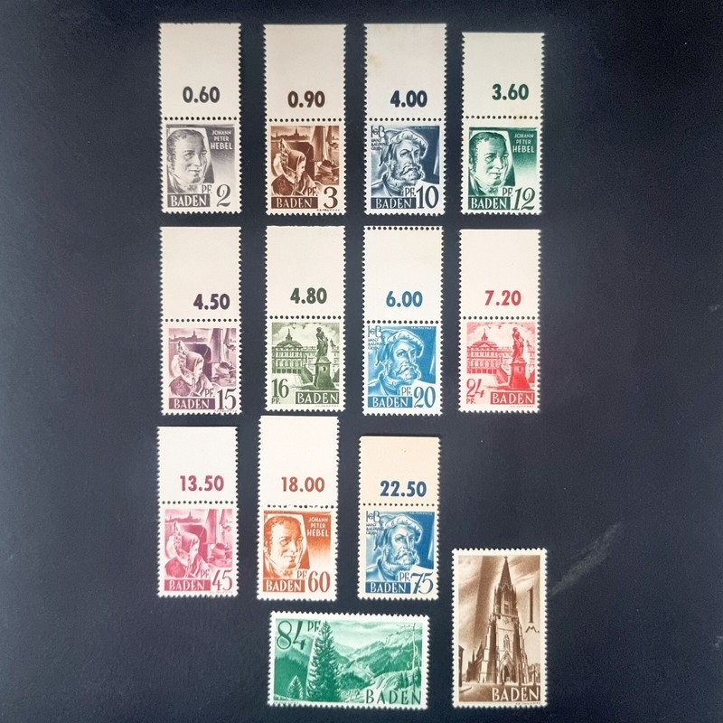 Allemagne 1949 - Franz. Zone Baden - Michel 1-13 (SÃ©Rie ComplÃ¨Te) -  Neuf Mnh**