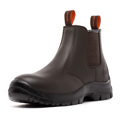 Work Boots for Men Steel Toe Shoes Waterproof Non-slip Chelsea Safety Shoes