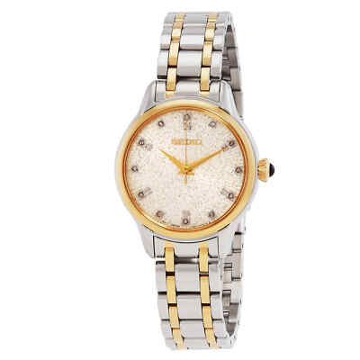 Pre-owned Seiko Discover More Quartz Diamond Silver Dial Two-tone Ladies Watch Srz550p1