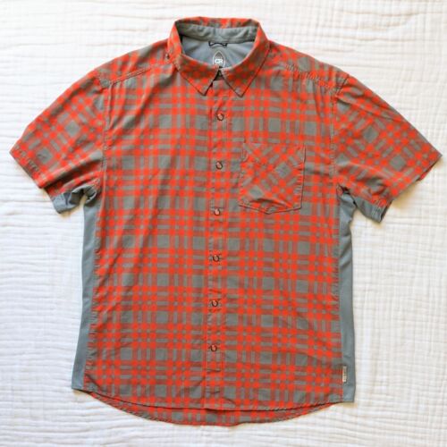 CLUB RIDE Detour Shirt Men M Orange Plaid Bike Cycling Jersey Western Pearl Snap