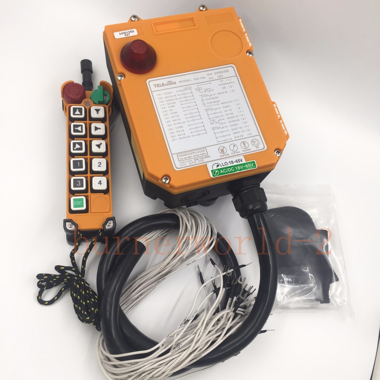 F2410D 10 channels 2 speed Overhead Crane Radio Remote Control