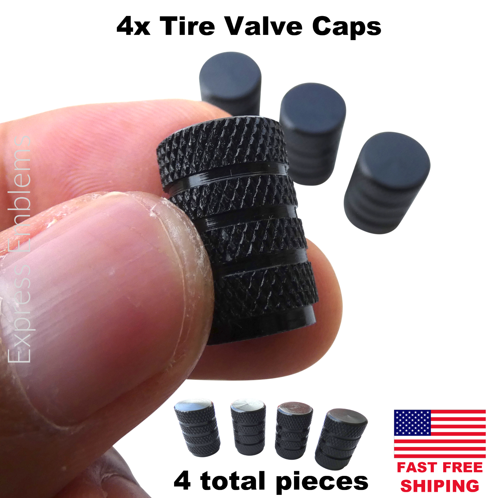 4pcs Tire Valve Cap Stem Cover Fits Bike, Car, Trucks, ATV, UTV (US Seller)