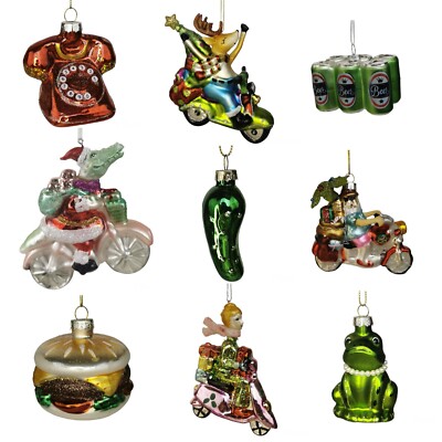 Christbaumschmuck echtes Glas versch. Motive Figuren Gurke Anhänger Baumschmuck