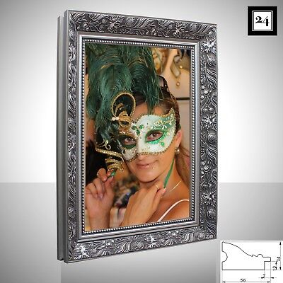 Frame Vienna Wood Photo Poster Antique Baroque Ornamental Shabby Gold Silver